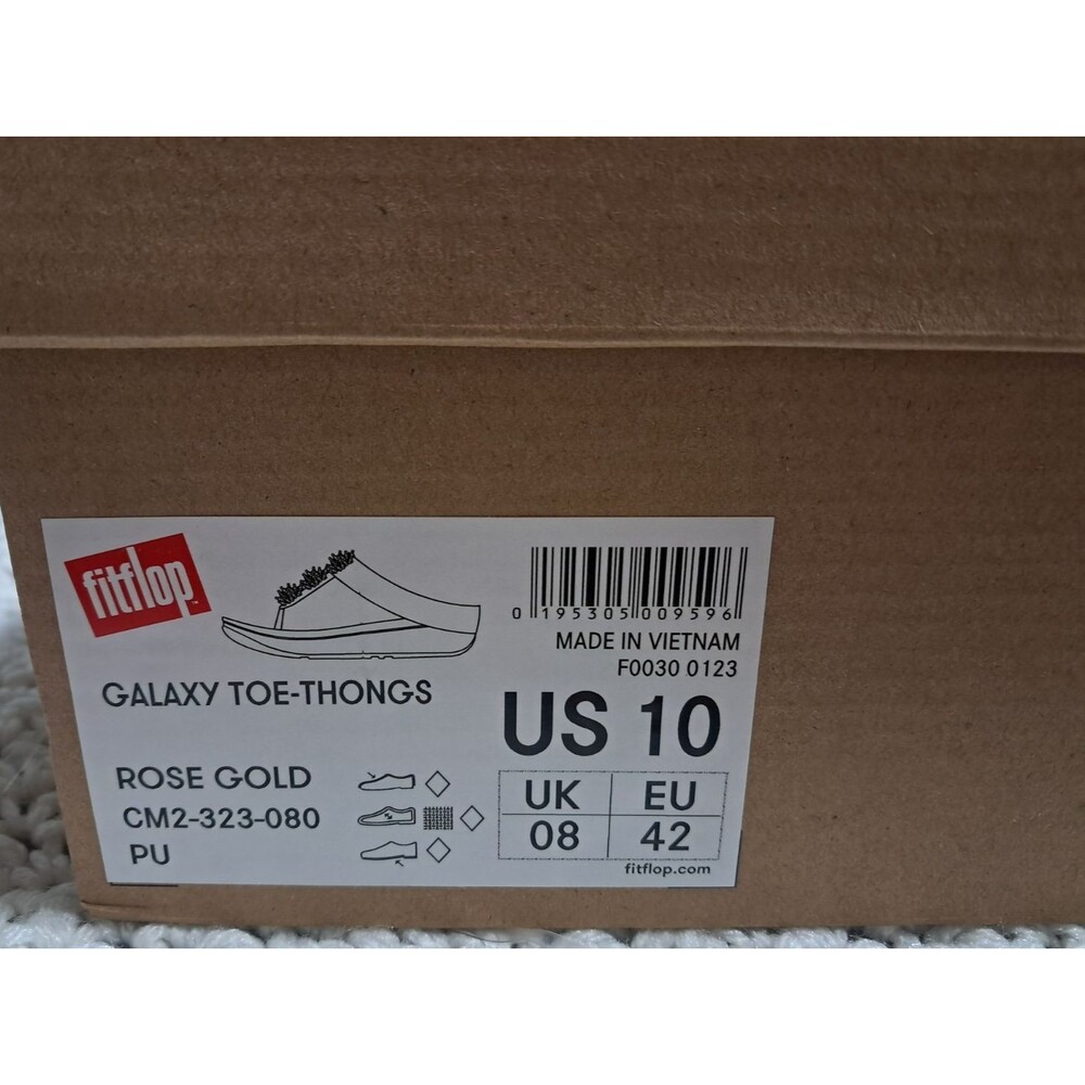 FitFlop Galaxy  Toe-Thong Slip Sandals Wedge Rose Gold US 10 EUR 41 NIB - Picture 4 of 16